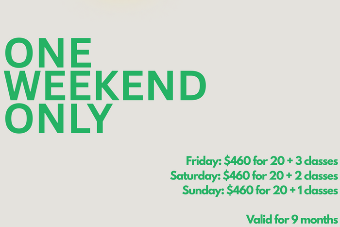 One Weekend Only: 20 Classes Flash Sale