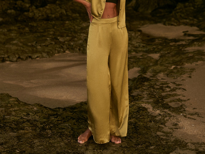 Silk Stories Kyra Flared Silk Pants